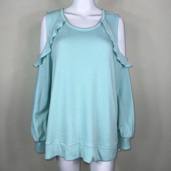 Liz Claiborne Cold Shoulder Sweatshirt - Picture 1 of 9
